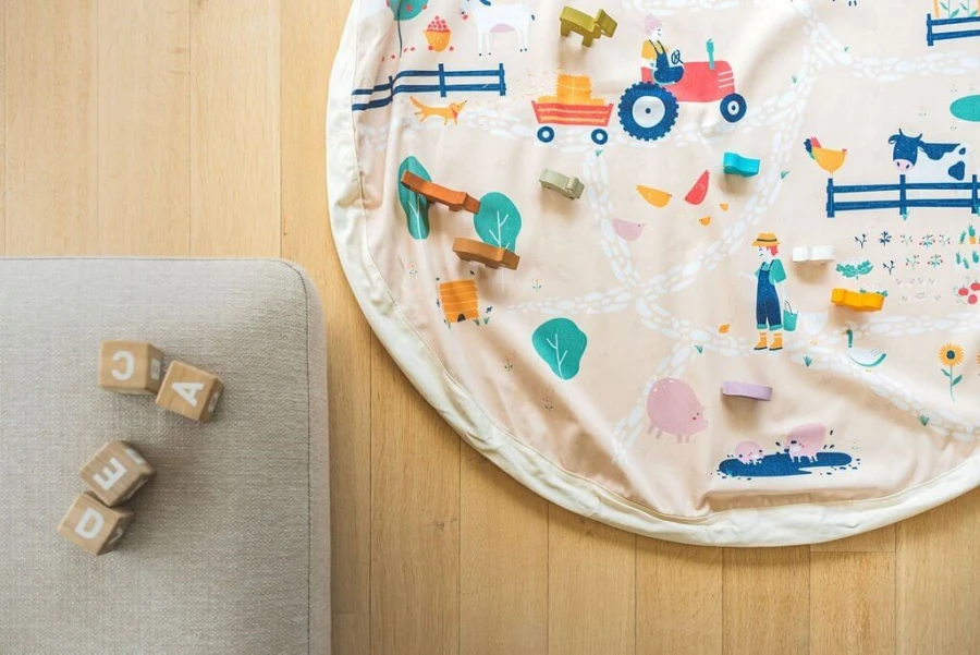 Worek na Zabawki i Mata do Zabawy 2w1 - Farm / Play&Go