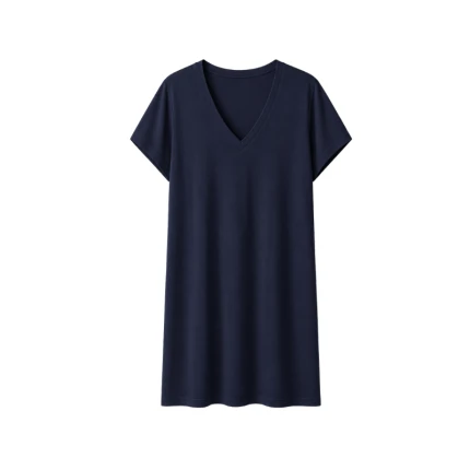 Koszula nocna do karmienia z wbudowanym nieprzemakalnym topem - Navy / dropless.