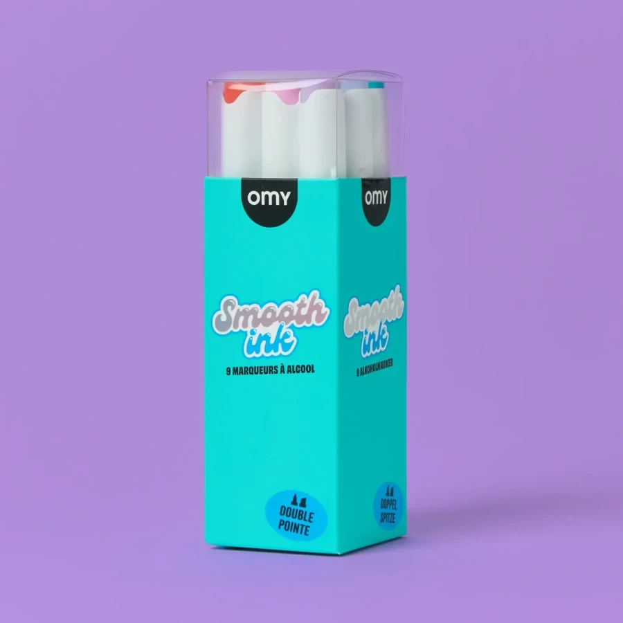 Dwustronne markery alkoholowe Smooth Ink 9 szt. / OMY