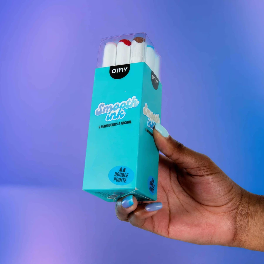 Dwustronne markery alkoholowe Smooth Ink 9 szt. / OMY