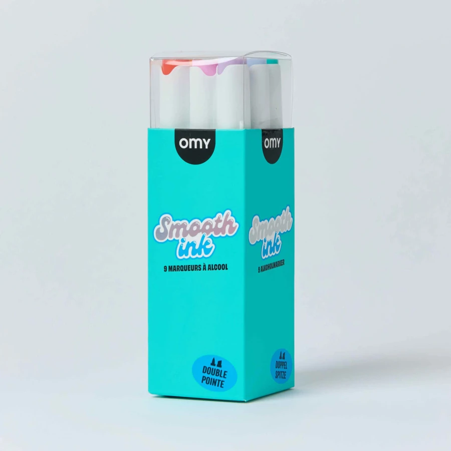 Dwustronne markery alkoholowe Smooth Ink 9 szt. / OMY