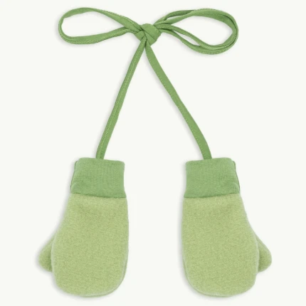 Dziecięce rękawiczki z wełny merino - green pea / Happymess