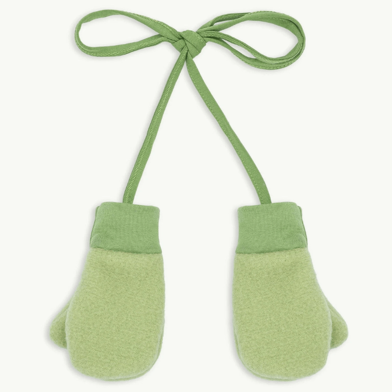Dziecięce rękawiczki z wełny merino - green pea / Happymess