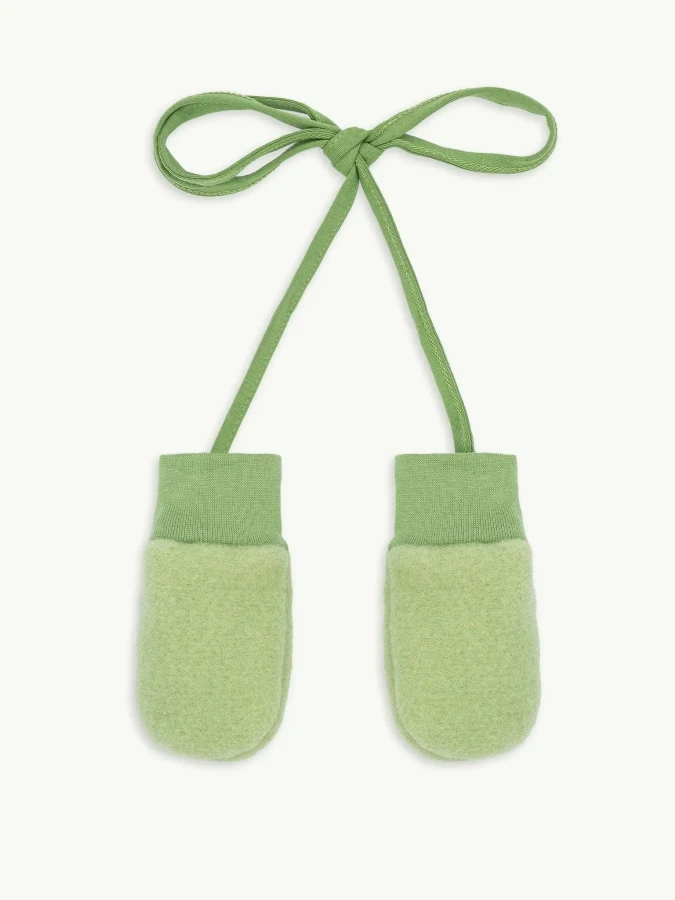 Dziecięce rękawiczki z wełny merino - green pea / Happymess