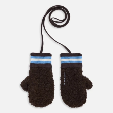 Dziecięce rękawiczki z wełny merino - chocolate brown / Happymess