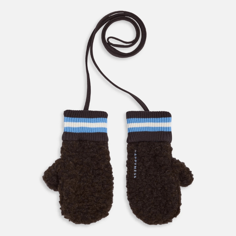 Dziecięce rękawiczki z wełny merino - chocolate brown / Happymess