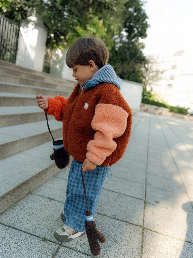 Dziecięce rękawiczki z wełny merino - chocolate brown / Happymess