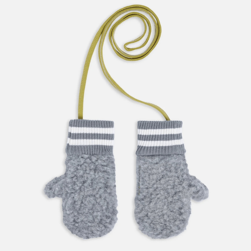 Dziecięce rękawiczki z wełny merino - stone grey / Happymess