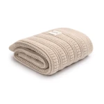 Kocyk ze 100% wełny merino warm beige Fjord - premium collection / My Memi