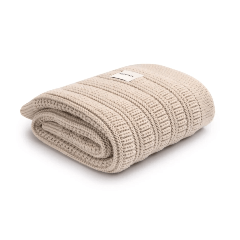 Kocyk ze 100% wełny merino warm beige Fjord - premium collection / My Memi