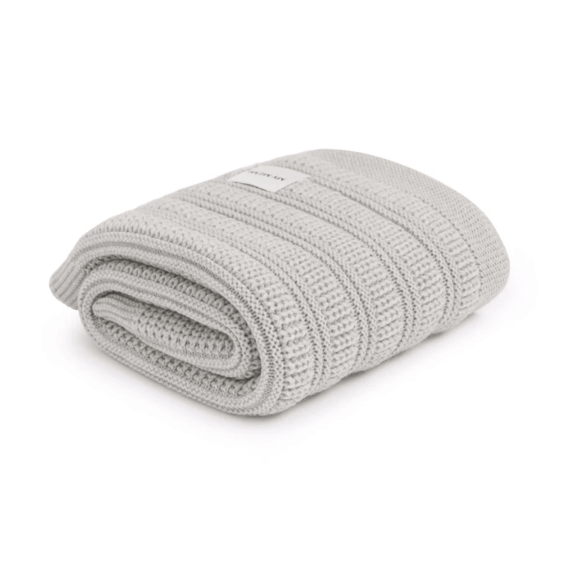 Kocyk ze 100% wełny merino light grey Fjord - premium collection / My Memi