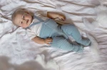 Rajstopki bawełniane ze stopkami Hippy Footed - Misty Blue / Silly Silas