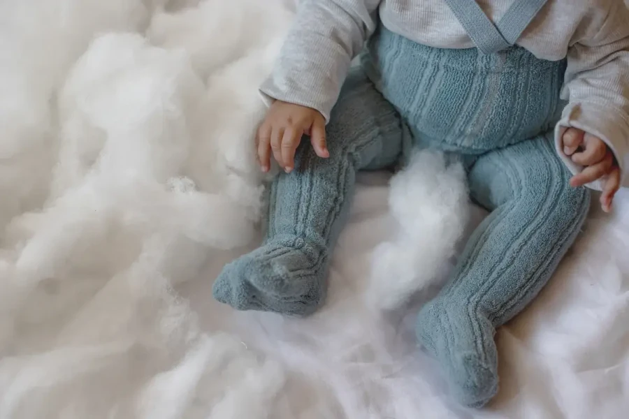 Rajstopki ze stopkami Granny Teddy Footed - Misty Blue / Silly Silas