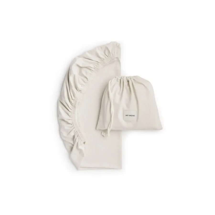 Prześcieradło do gondoli z bawełny organicznej - light beige / My Memi