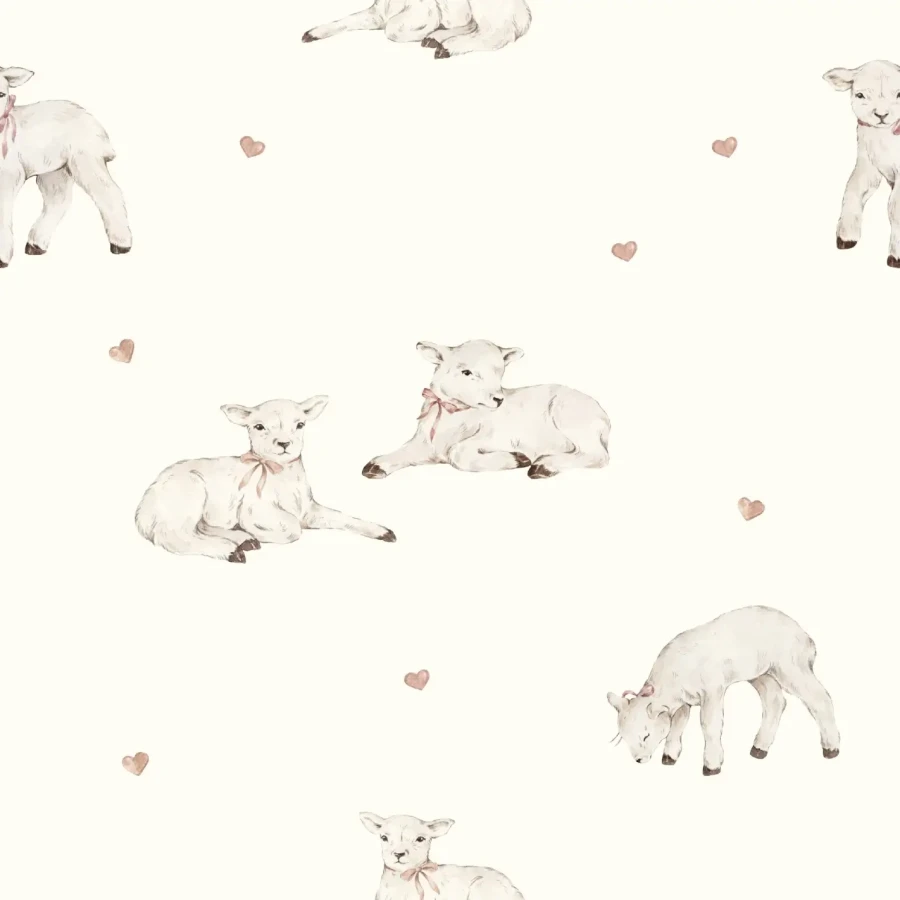 Prześcieradło z bawełny organicznej do dostawki 60x90 - little sheeps / My Memi