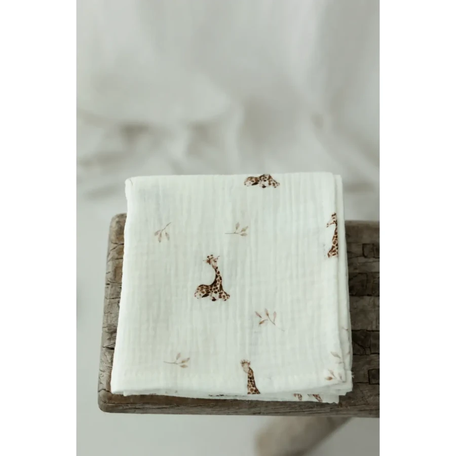 4-pak pieluszek muślinowych z bawełny organicznej 35x35 - giraffes / My Memi