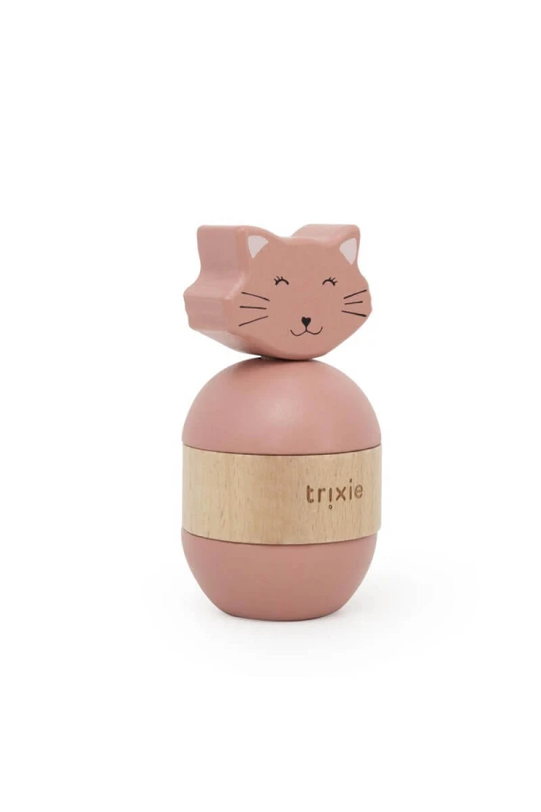 Drewniana układanka z grzechotką - Kot / Trixie