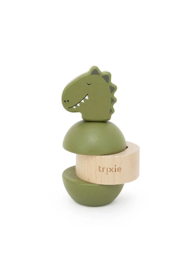 Drewniana układanka z grzechotką - Dinozaur / Trixie