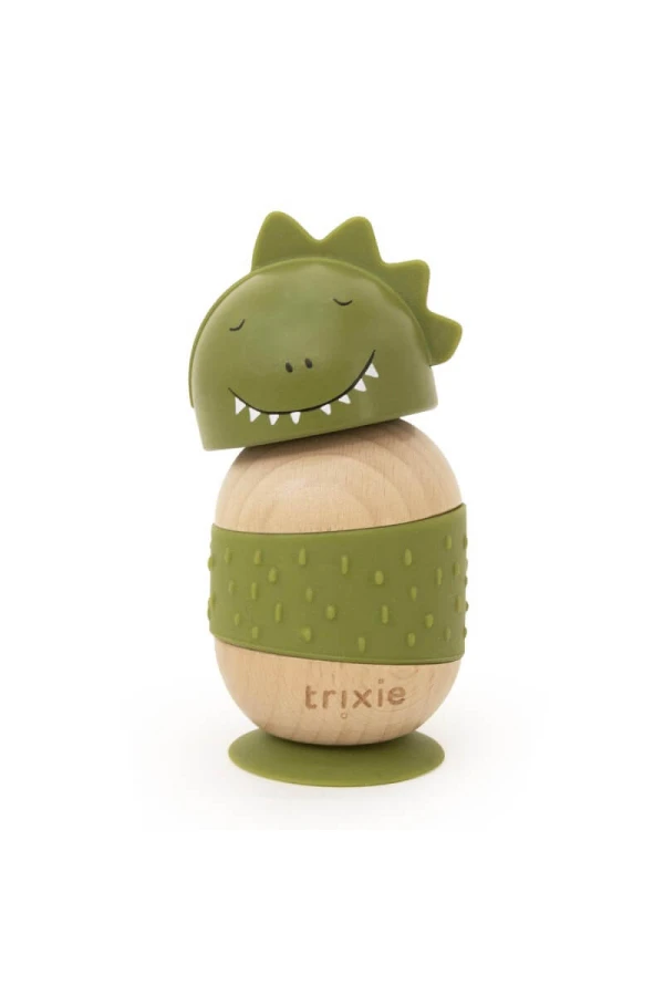 Drewniana silikonowa zabawka do bujania - Dinozaur / Trixie
