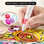 Ergonomiczne flamastry z efektem warstwowym, cienka końcówka, 24 kolory, 3+ / Jarmelo