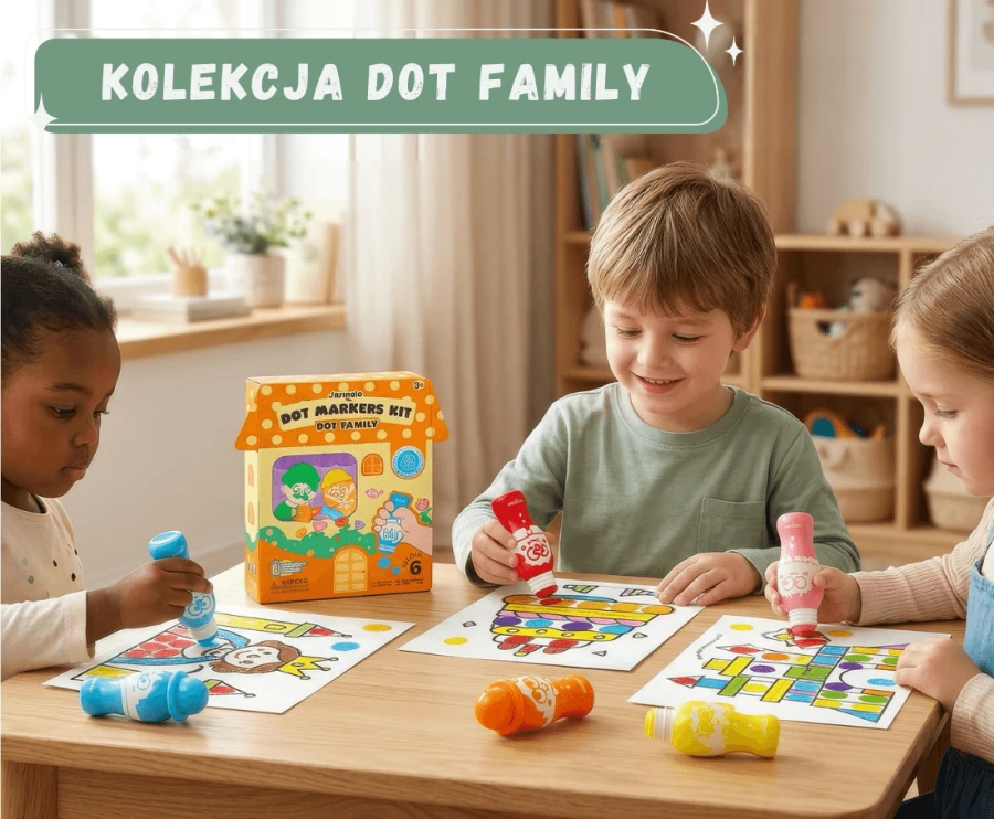 Markery stempelkowe bingo dla dzieci, łatwy chwyt, zmywalne, 6 kolorów, 3+ / Jarmelo