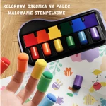 Kreatywna książeczka do malowania palcami, szablony, nakładki piankowe stempelkowe, 6 kolorów, 3+ / Jarmelo