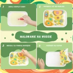 Zestaw do malowania na wodzie Marmurkowanie 12 Kolorów, 10 arkuszy papieru, taca, pipeta 3+ / Jarmelo