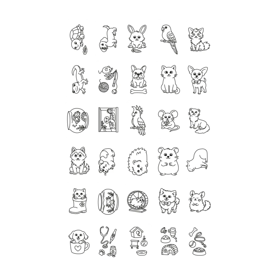 Tablet graficzny z szablonami do rysowania KIDYDRAW-MINI - pets / Kidywolf
