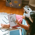 Tablet graficzny z szablonami do rysowania KIDYDRAW-MINI - pets / Kidywolf