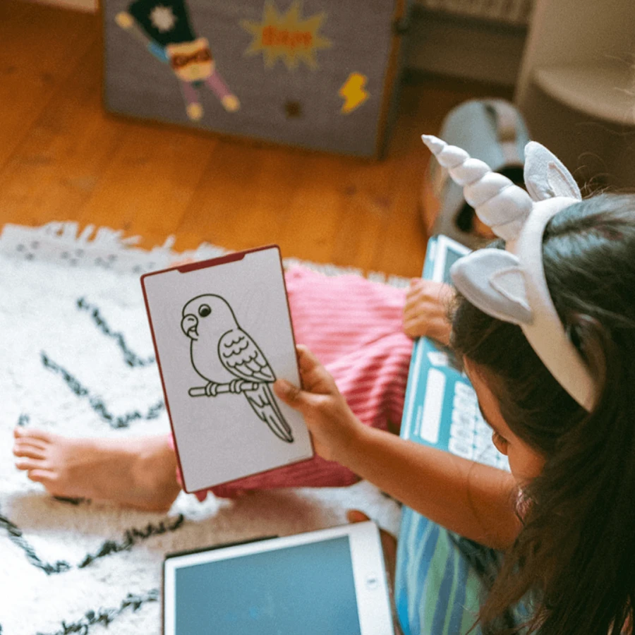 Tablet graficzny z szablonami do rysowania KIDYDRAW-MINI - pets / Kidywolf