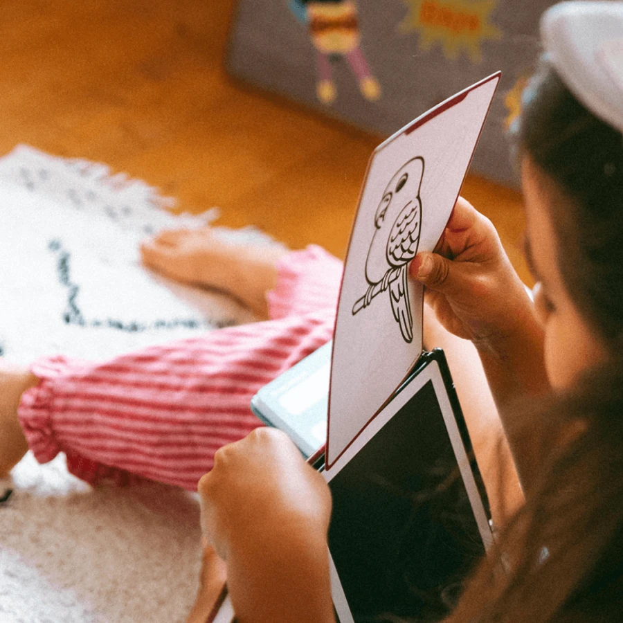 Tablet graficzny z szablonami do rysowania KIDYDRAW-MINI - pets / Kidywolf