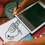 Tablet graficzny z szablonami do rysowania KIDYDRAW-MINI - pets / Kidywolf