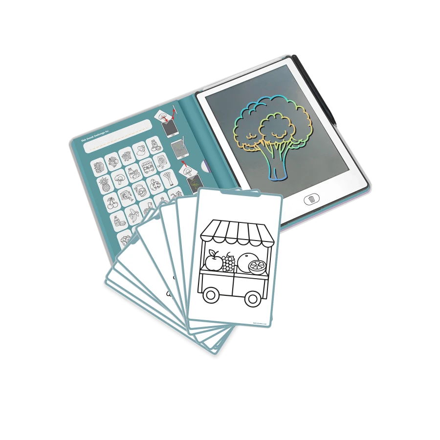 Tablet graficzny z szablonami do rysowania KIDYDRAW-MINI - My little market / Kidywolf