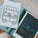 Tablet graficzny z szablonami do rysowania KIDYDRAW-MINI - My little market / Kidywolf