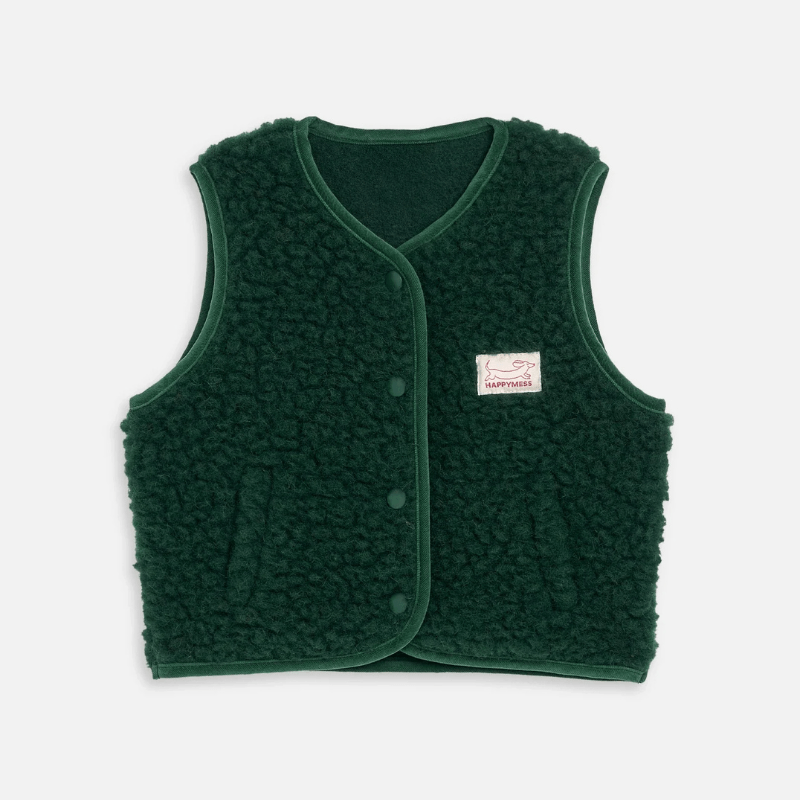 Dziecięca kamizelka merino - moss / Happymess