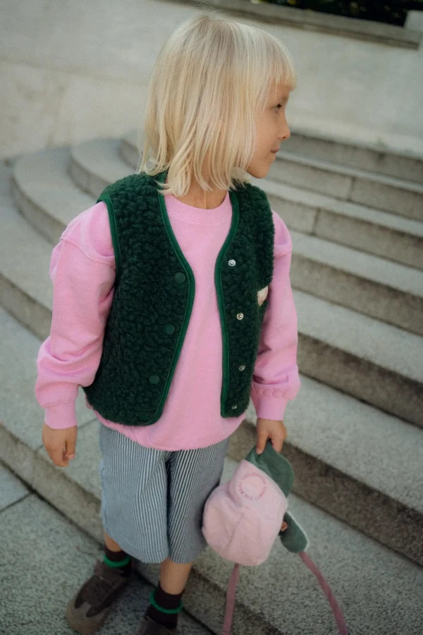Dziecięca kamizelka merino - moss / Happymess
