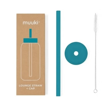 Silikonowa nasadka ze słomką do butelki Daily Bottle Muuki - Tahiti Blue / Muuki