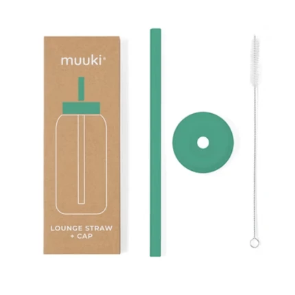 Silikonowa nasadka ze słomką do butelki Daily Bottle Muuki - Frosted Green / Muuki