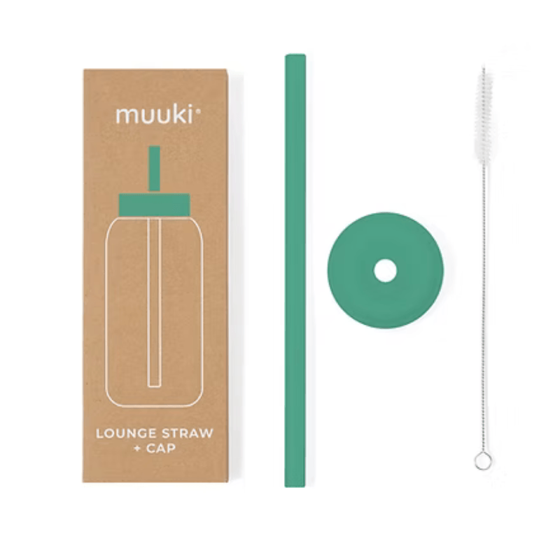 Silikonowa nasadka ze słomką do butelki Daily Bottle Muuki - Frosted Green / Muuki