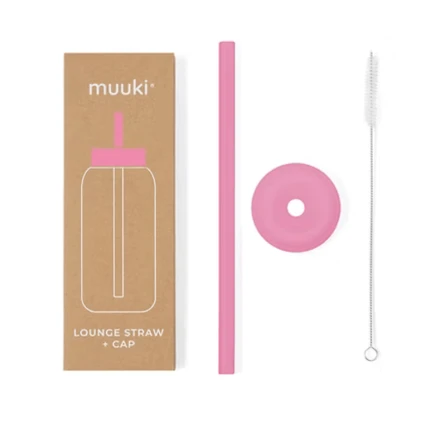 Silikonowa nasadka ze słomką do butelki Daily Bottle Muuki - Flamingo Pink / Muuki