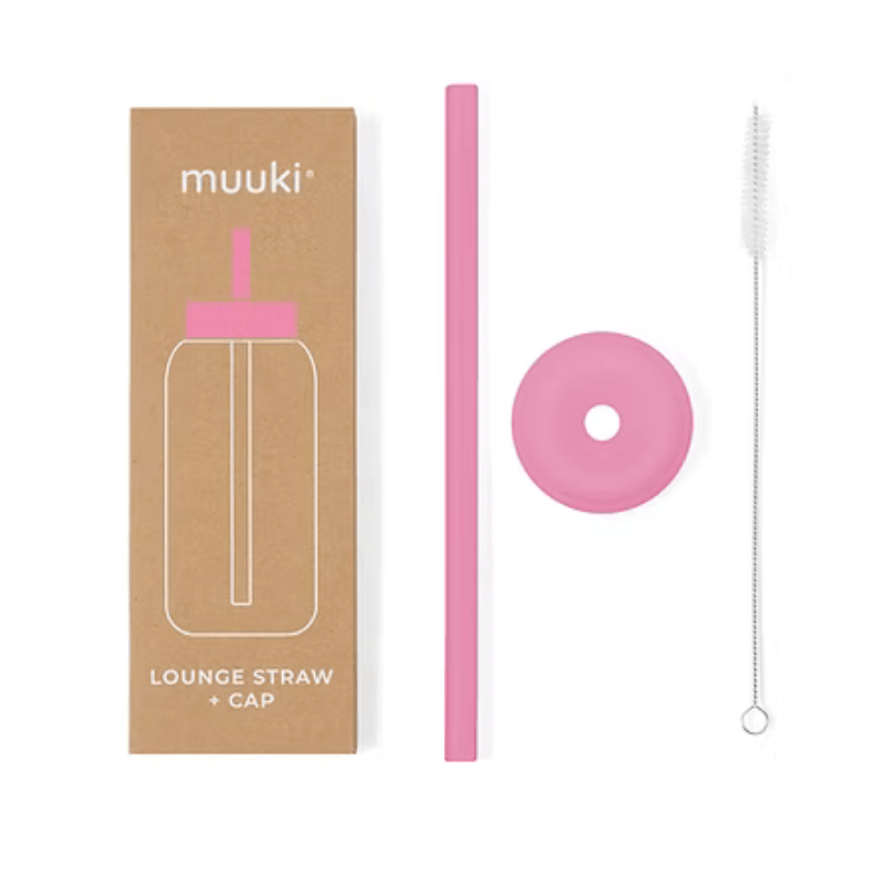 Silikonowa nasadka ze słomką do butelki Daily Bottle Muuki - Flamingo Pink / Muuki