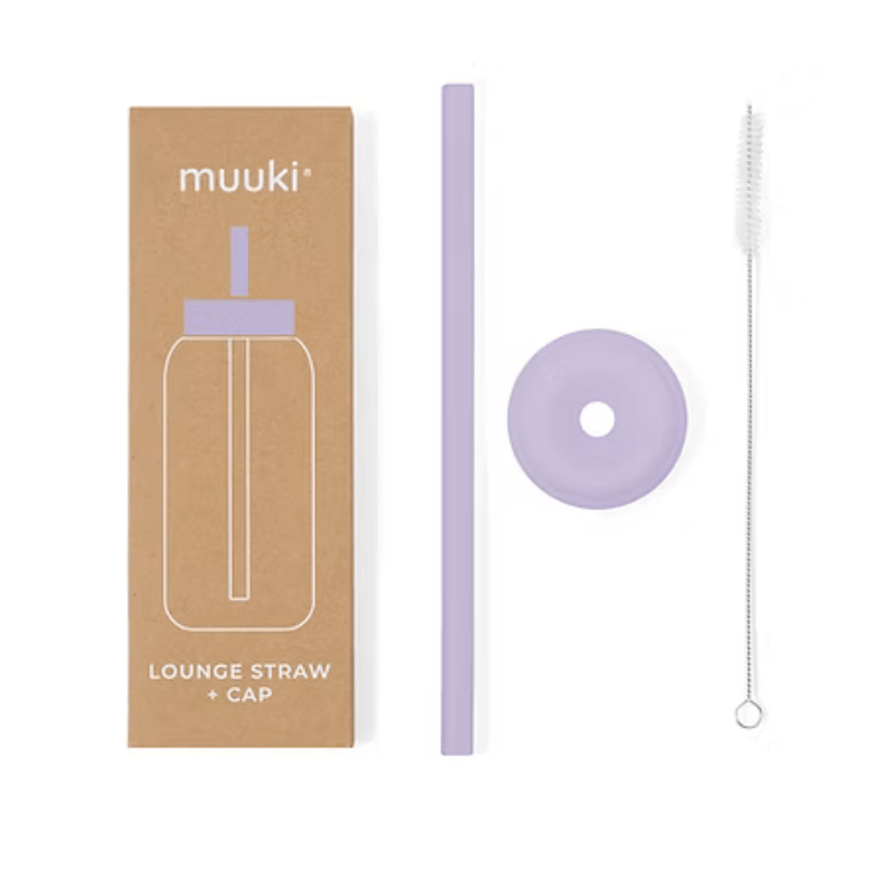 Silikonowa nasadka ze słomką do butelki Daily Bottle Muuki - Pastel Lilac / Muuki