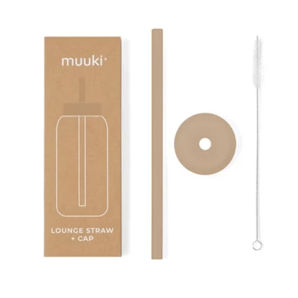 Silikonowa nasadka ze słomką do butelki Daily Bottle Muuki - Milk Coffee / Muuki