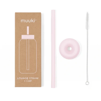 Silikonowa nasadka ze słomką do butelki Daily Bottle Muuki - Marshmallow / Muuki
