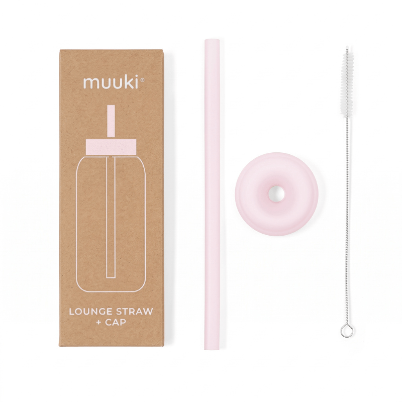 Silikonowa nasadka ze słomką do butelki Daily Bottle Muuki - Marshmallow / Muuki