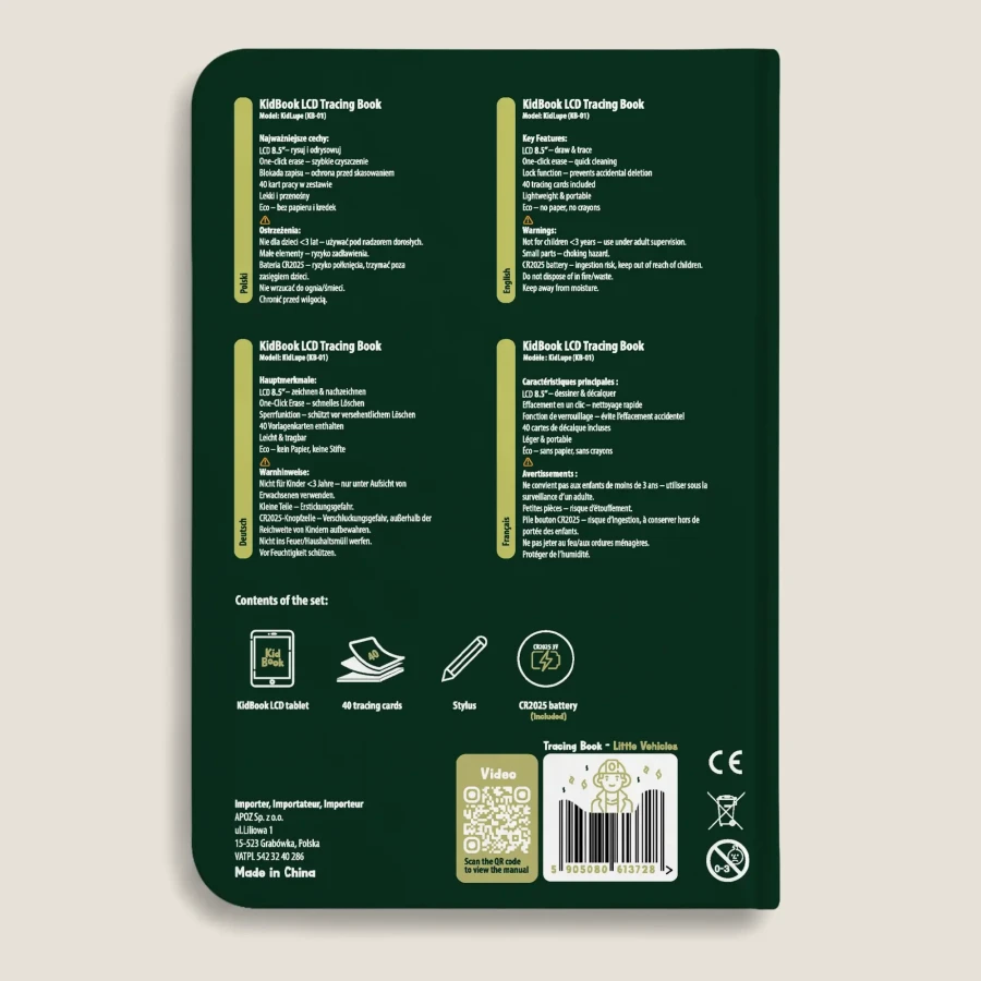 Tablet graficzny KidBook - Little Vehicles / Kidinex