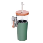 Kubek termiczny ze słomką Marina - pastel green, 850 ml / Asobu