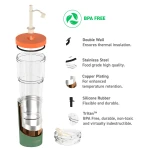 Kubek termiczny ze słomką Marina - pastel green, 850 ml / Asobu