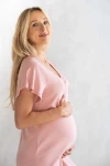Koszula nocna do porodu GOODNIGHT KISS - różowa / Latte Mama