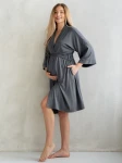 Szlafrok kimono ciążowe MOCHA - stalowe / Latte Mama